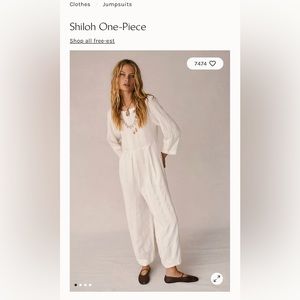 Free People Shiloh One Piece, cotton + linen blend jumpsuit.